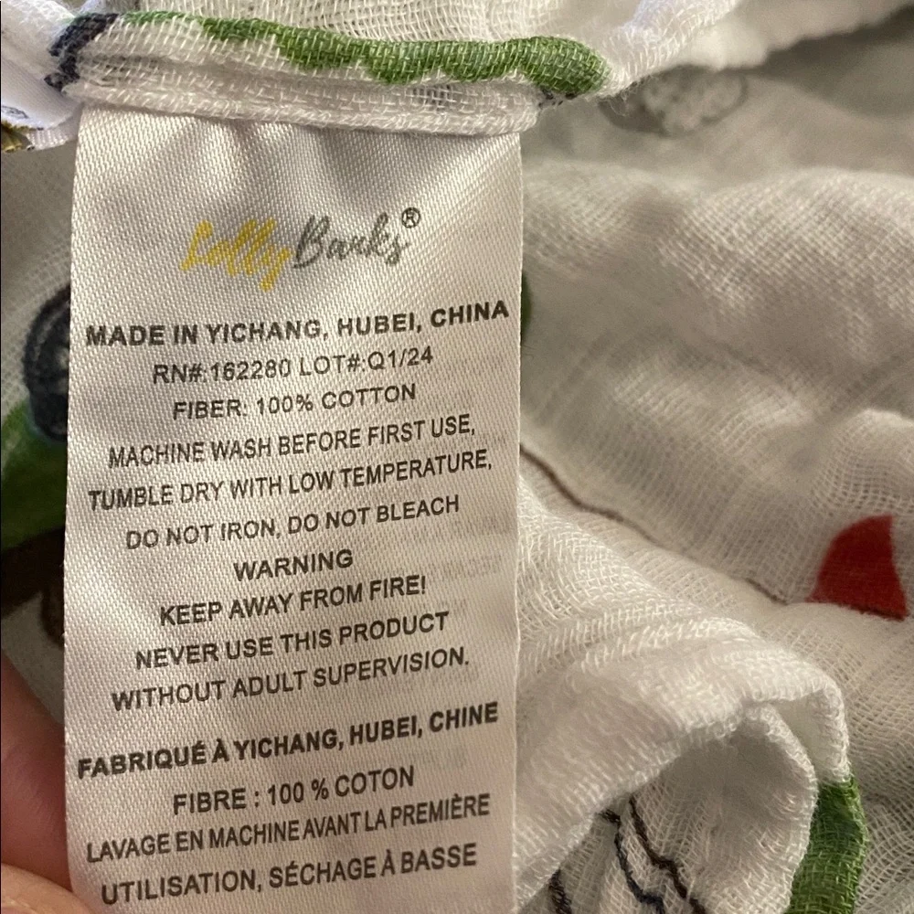 Lolly Banks Muslin Swaddle Blanket Cotton Gauze Green White Golf Theme